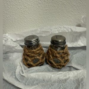 Rustic Jute-Wrapped Salt and Pepper Shakers